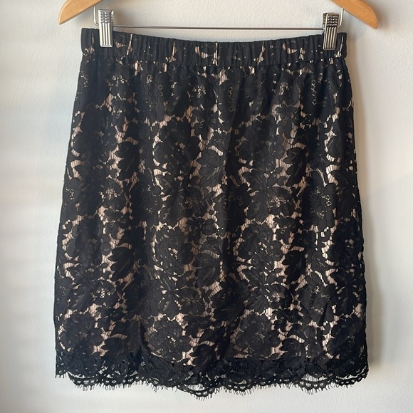J. Crew Black Eyelash Trim Lace Skirt - Picture 6 of 9
